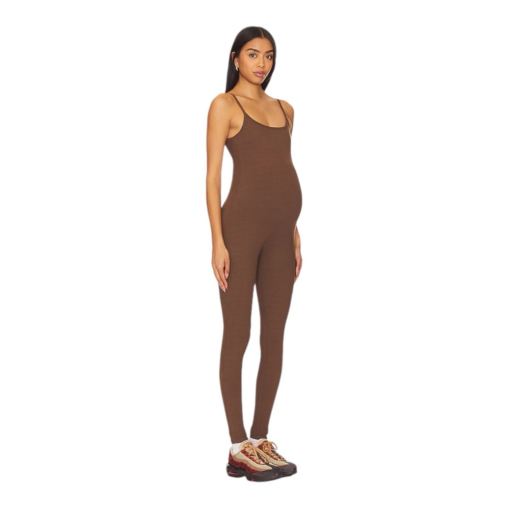 Brown Maternity Jumpsuit